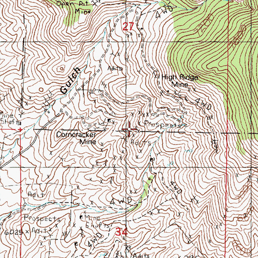 Topographic Map of Chapman Mine, MT