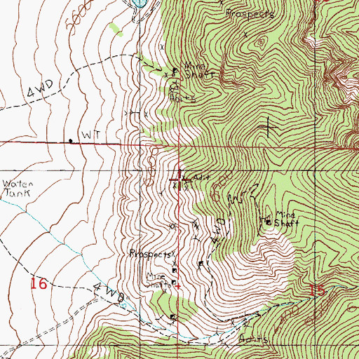 Topographic Map of Dry Gulch North Mine, MT