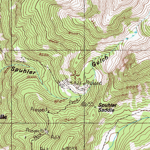 Topographic Map of Spuhler Gulch Mine, MT