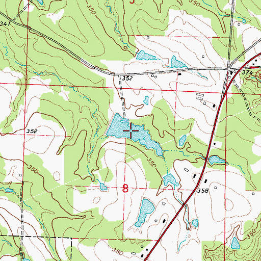 Topographic Map of Bearden Lake, AR