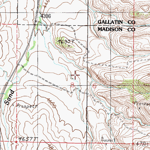 Topographic Map of Harrison Highway Mine, MT