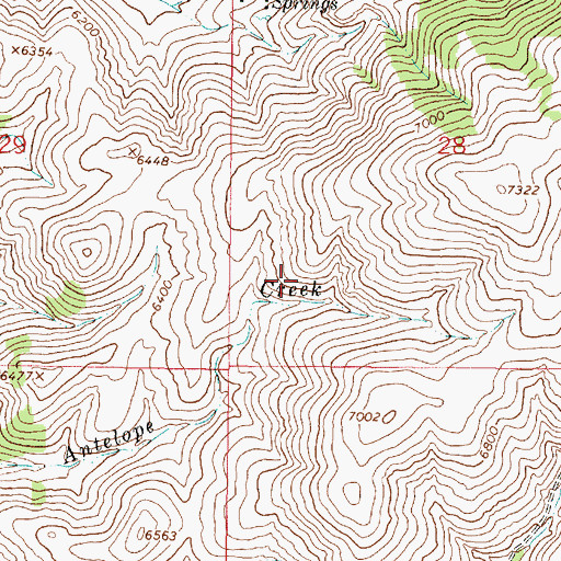 Topographic Map of North Fork Antelope Creek Mine, MT