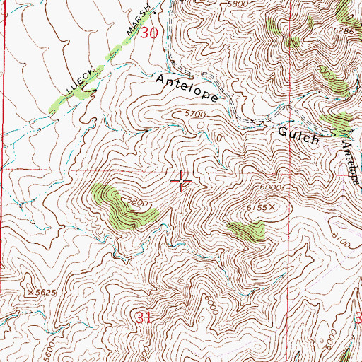 Topographic Map of Rattlesnake Gulch Mine, MT
