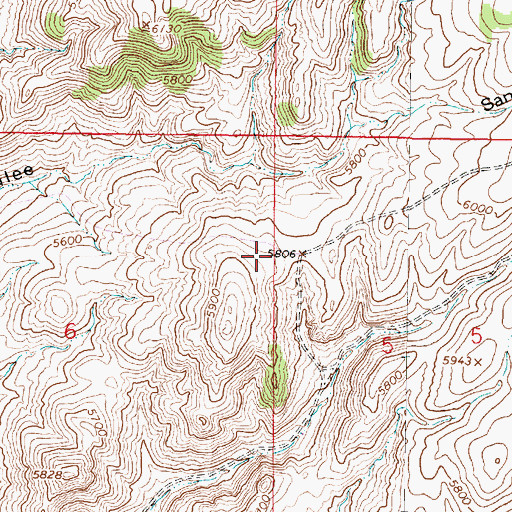 Topographic Map of Horse Creek Bull Quartz Mine, MT