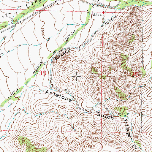 Topographic Map of SW NE SE Section 30 Mine, MT
