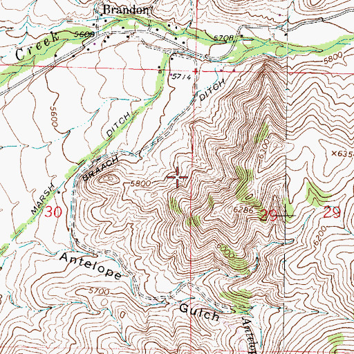 Topographic Map of Roylance Mine, MT