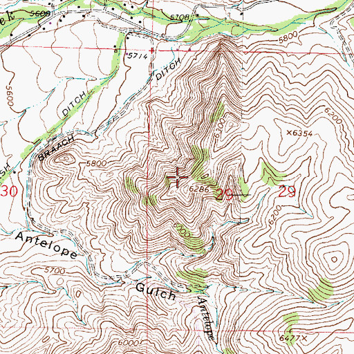 Topographic Map of Braach Mine, MT