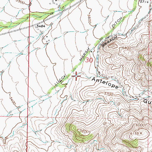 Topographic Map of Leuck Mine, MT