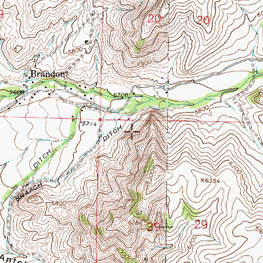 Topographic Map of NW NW Section 29 Mine, MT