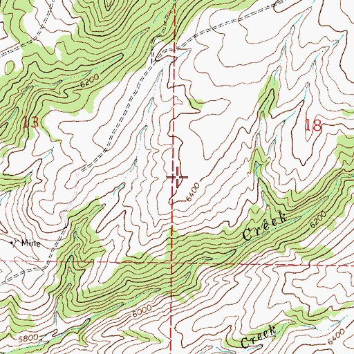 Topographic Map of Hunts Claim Mine, MT