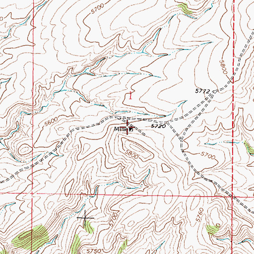 Topographic Map of NE SW Section 1/Cal Creek Mine, MT