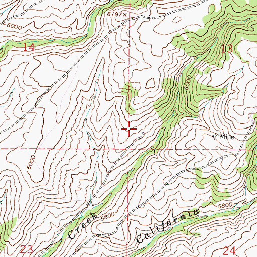 Topographic Map of Harris Creek Talc Mine, MT