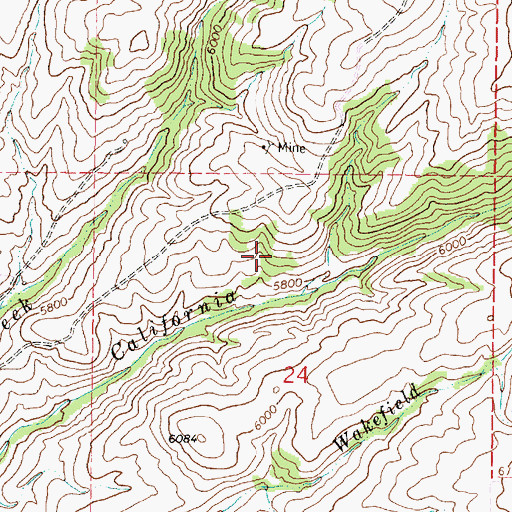 Topographic Map of Grandview Mine, MT