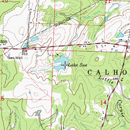 Topographic Map of Lake Sue Dam, AR