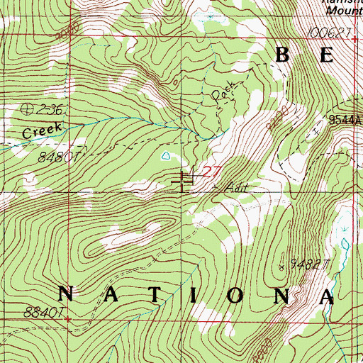 Topographic Map of NE SW Section 27 Mine, MT