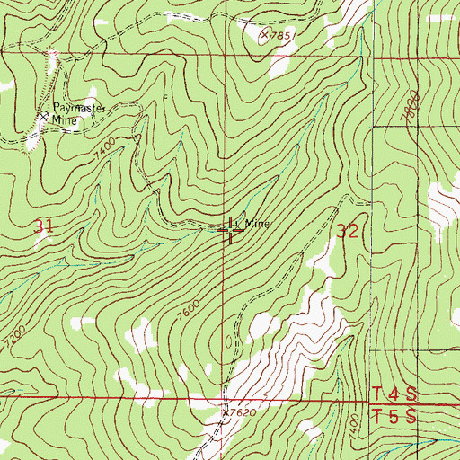 Topographic Map of Silver Bar Mine, MT