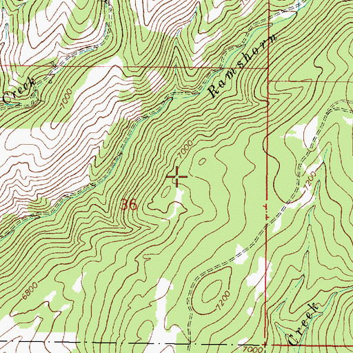 Topographic Map of SE NW Section 36 Mine, MT