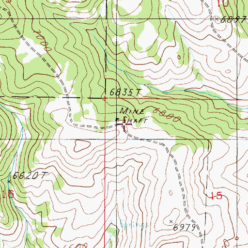 Topographic Map of Fletcher Creek Mine, MT