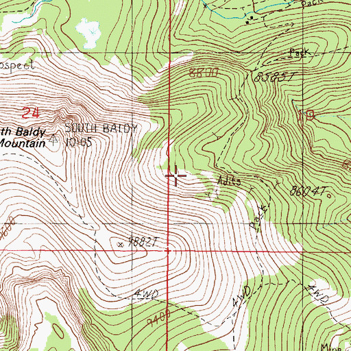 Topographic Map of B and L/First Chance Mine, MT