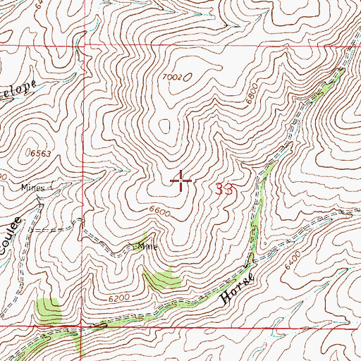 Topographic Map of Wrights Mine, MT