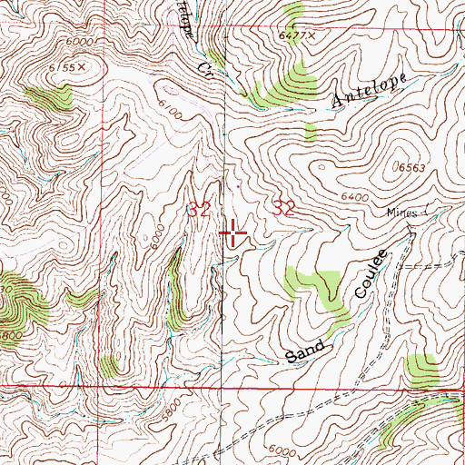 Topographic Map of Sage Hen Mine, MT