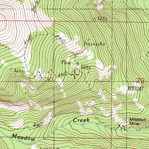 Topographic Map of Missouri Mine, MT