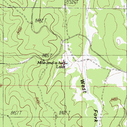 Topographic Map of Mile-and-a-half Lake, AZ