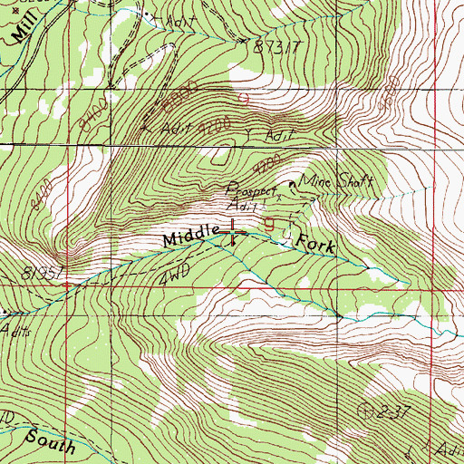 Topographic Map of Snowstorm Mine, MT