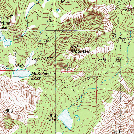 Topographic Map of Griffin Mill Mine, MT