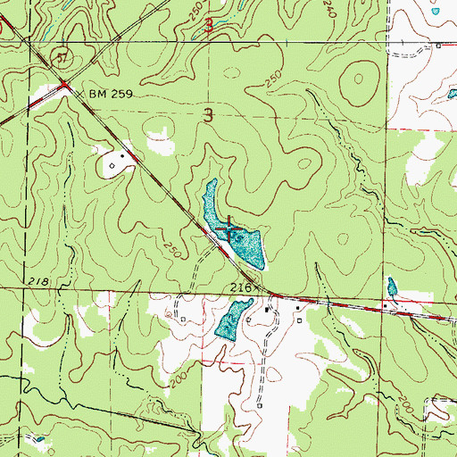 Topographic Map of Foster Lake, AR