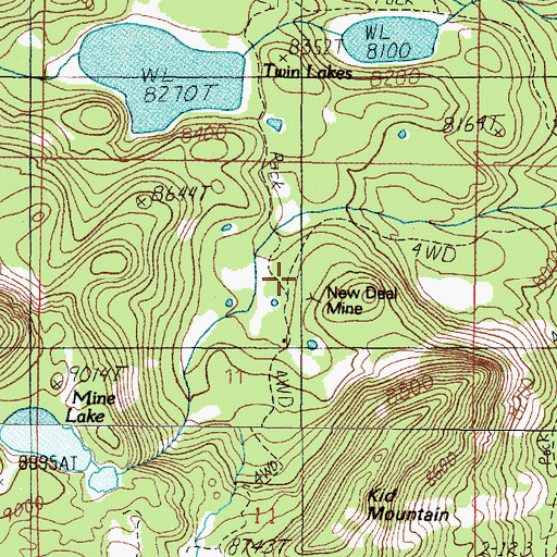 Topographic Map of New Deal Mine, MT