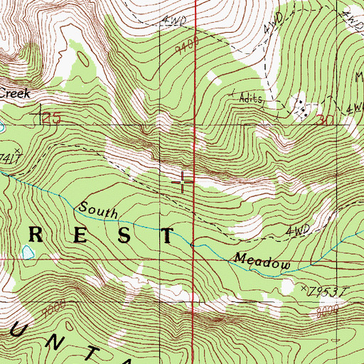 Topographic Map of SE SE Section 25 Mine, MT