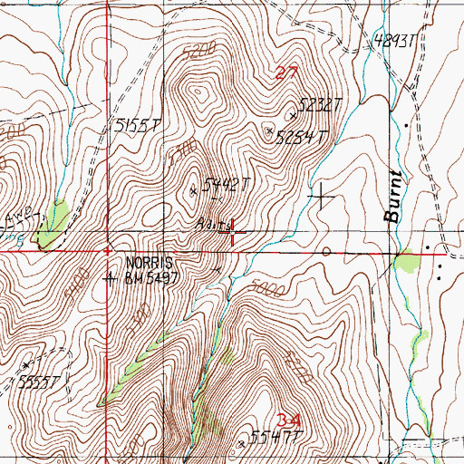 Topographic Map of Jackson Ranch Mine, MT