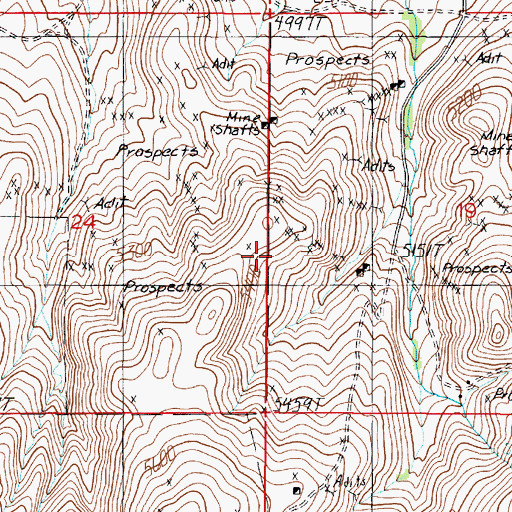 Topographic Map of SE NE Section 24 Mine, MT
