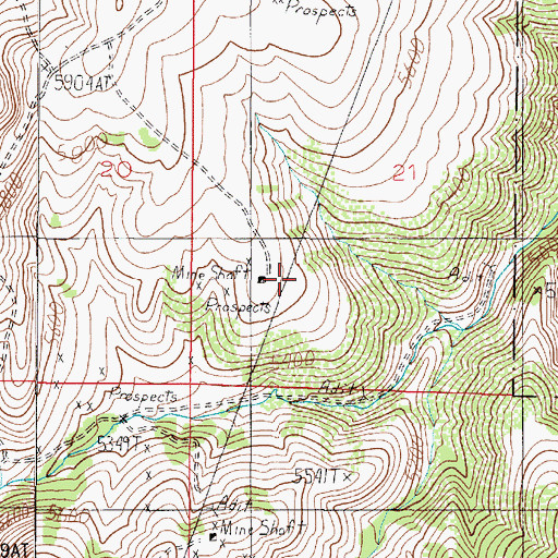 Topographic Map of Copper King Mine, MT