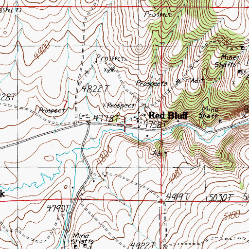 Topographic Map of NE SE Section 7 Mine, MT