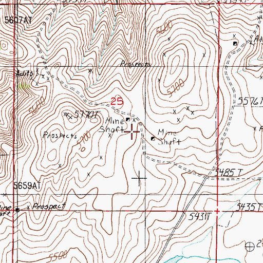 Topographic Map of Headlight Mine, MT