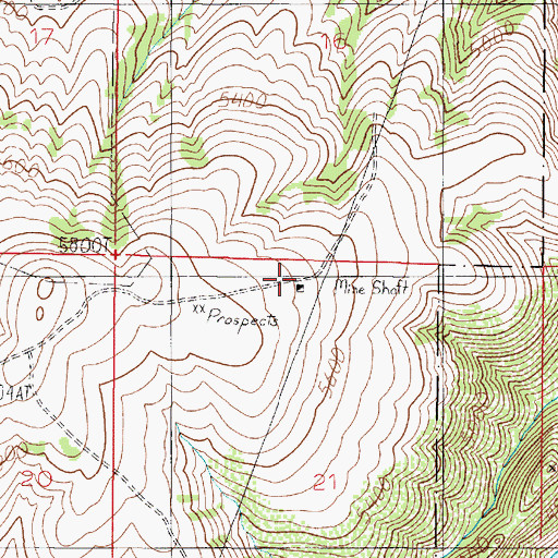 Topographic Map of NE NW Section 21 Mine, MT