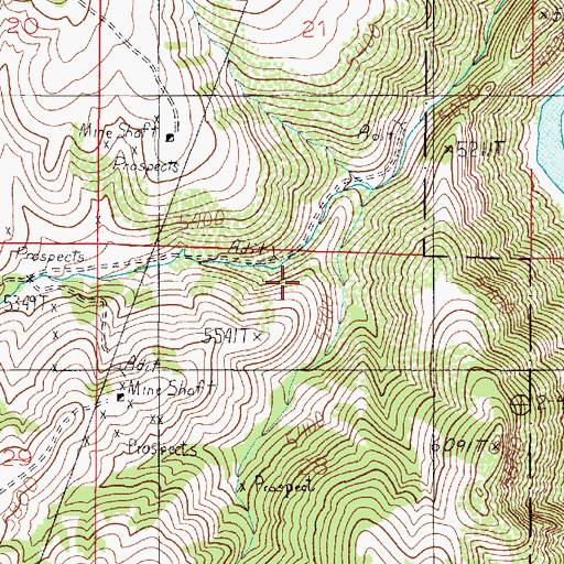 Topographic Map of NE NW Section 28 Mine, MT