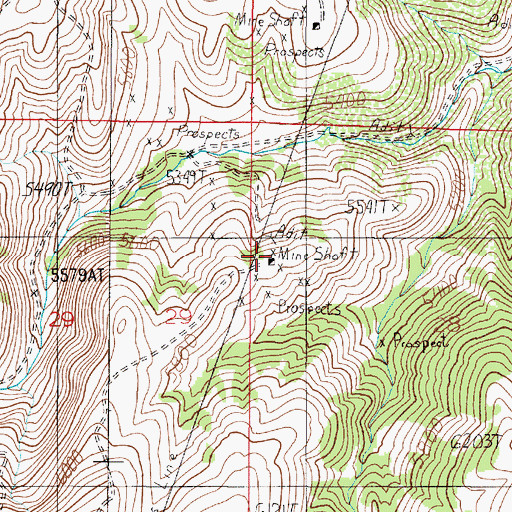 Topographic Map of Morning Star Mine, MT