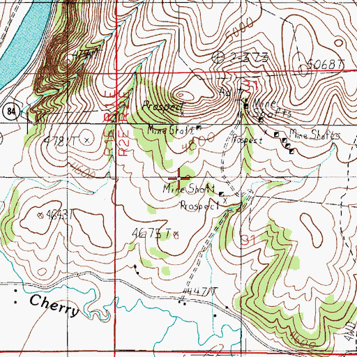 Topographic Map of Moore Ranch Number 1 Mine, MT
