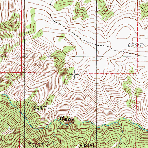 Topographic Map of Bear Trap Creek Number 2 Mine, MT