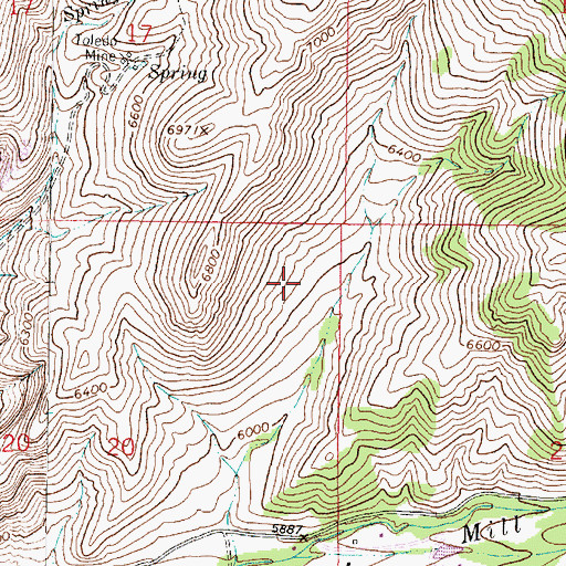 Topographic Map of NE NE Section 20 Mine, MT