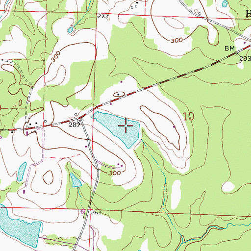 Topographic Map of Maloch Lake Dam, AR