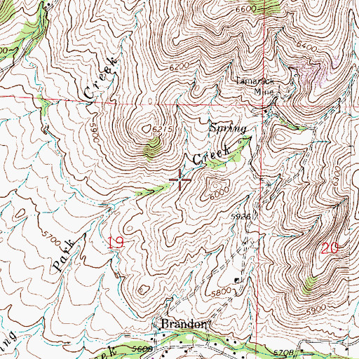 Topographic Map of Spring Park Creek Mine, MT