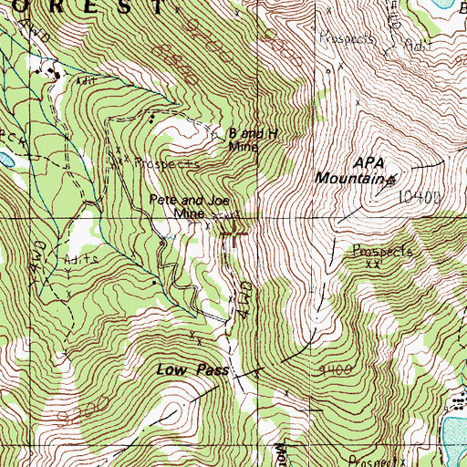 Topographic Map of NW SE Section 7 Mine, MT