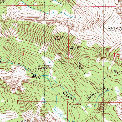 Topographic Map of South Fork Mill Creek Mine, MT