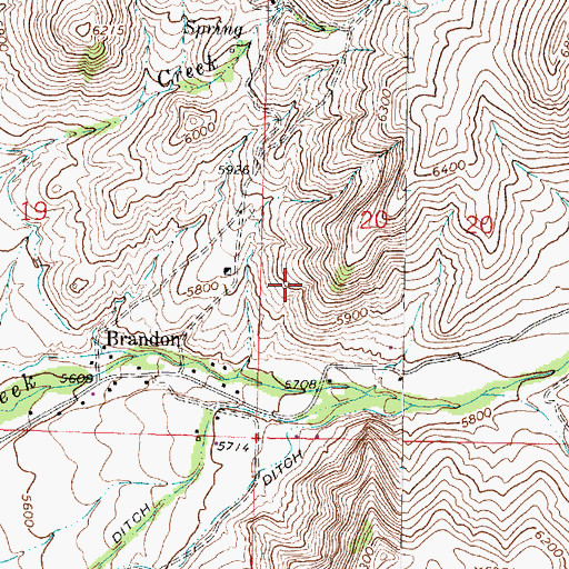 Topographic Map of Buckeye Mine, MT