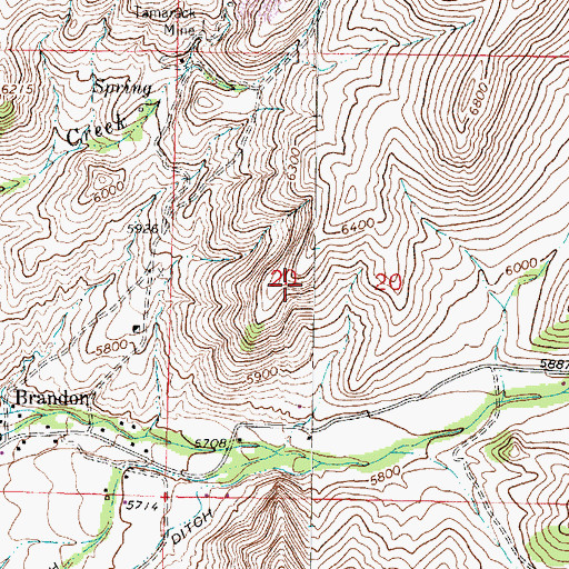 Topographic Map of Flamm Ranch Number 1 Mine, MT