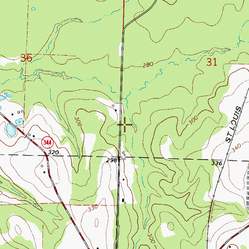 Topographic Map of Powell Lake Dam, AR